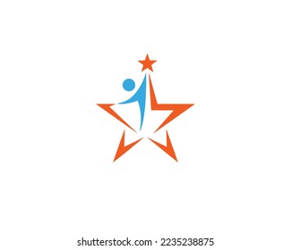 Design des Star Life Logo-Designs mit Star People Business Success Vorlage Vektorsymbol Illustration.