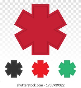 Star of life medical id or identification - flat icon for apps and websites