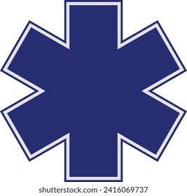 Star of Life Medical Logo, Ambulanz-Logo, Apothekenzeichen, Medizinisches Zeichen, Medizinisches Symbol, Star of Life Blue