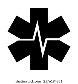 Star of Life Medical Logo, Ambulance logo, Pharmacy sign, Medical sign, Medical symbol, Star of Life Black