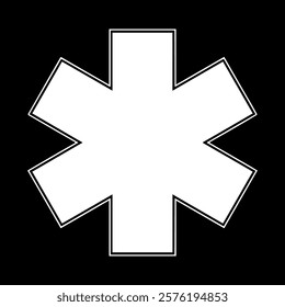 Star of Life Medical Logo, Ambulance logo, Pharmacy sign, Medical sign, Medical symbol, Star of Life Black