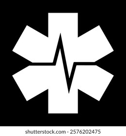 Star of Life Medical Logo, Ambulance logo, Pharmacy sign, Medical sign, Medical symbol, Star of Life Black