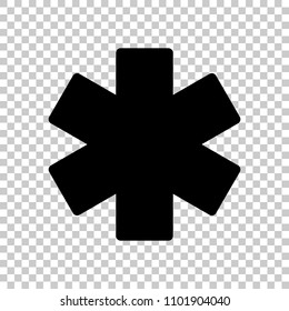 Star of life. On transparent background.