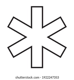 Star of life simple medical icon in trendy line style isolated on white background for web apps and mobile concept. Vector Illustration EPS10