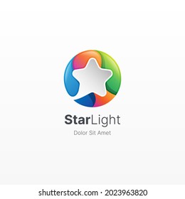 Star light with colorful gradient logo