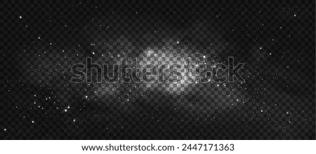 Star light effect with cloud background.Element design Nature Star field,dust with Milky Way Backdrop for Christmas banner with glowing dust,confetti and sparkle overlay texture