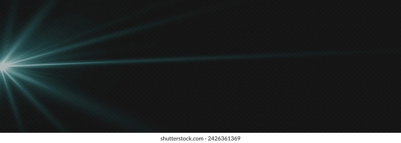 Star light effect. The light of the sun's rays. On a transparent background.	

