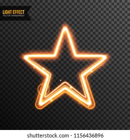 Star Light Effect Vector transparent with golden glitter