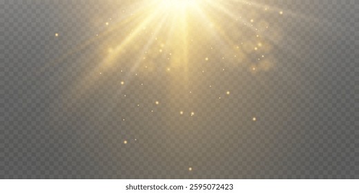 Star light and glitter. Magic effect of dust and sparks, star flash.