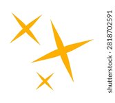 Star light icon, simple clean shape. Bright sparkle symbol, cute shine set. Magic gold pictogram, vintage starburst. Disco clipart confetti isolated on white background. Vector illustration