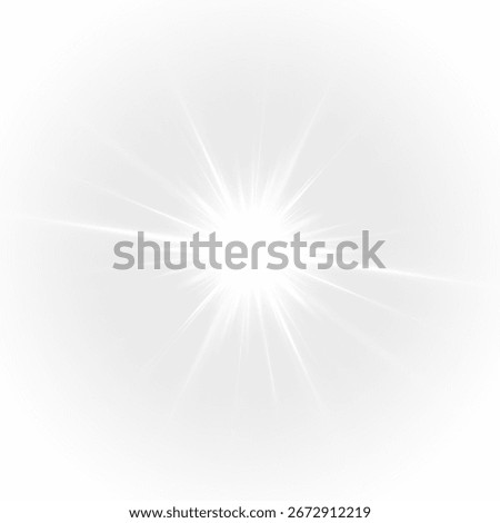 Star and light stream burst in a flash of glowing sparkles. Sunrise glow spreads across a luminous horizon.