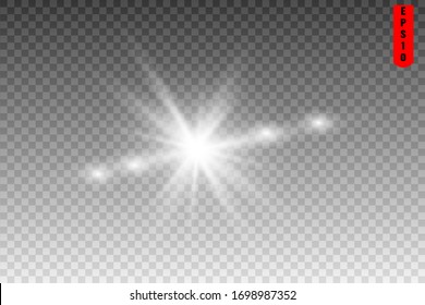 star light sun ray glare on transparent background