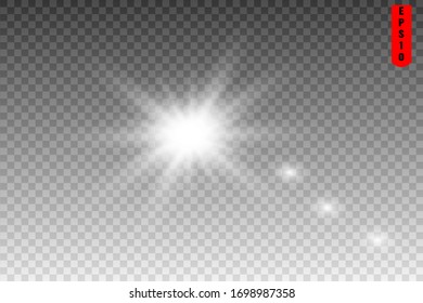 star light sun ray glare on transparent background