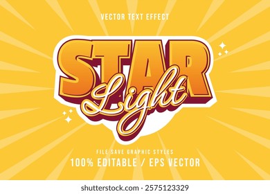 Star Light text effect Premium suitable for poster, template, card.