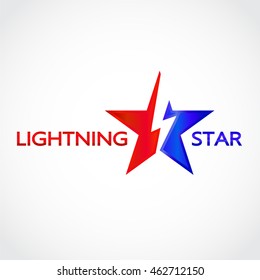 star lightning color logo / vector illustration