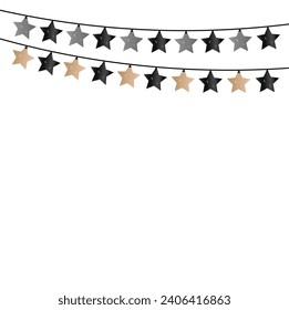 Star lights garland, decoration lights, Bright colored garland lights decoration, Glowing light bulbs, Festive garlands, party decoration lights.