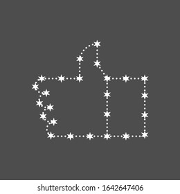 Star Like. Constellation hand thumbs up. vector illustration