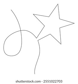 Star Line art . Vector illustration.  white background