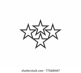 star line black color. flat design rating on white background