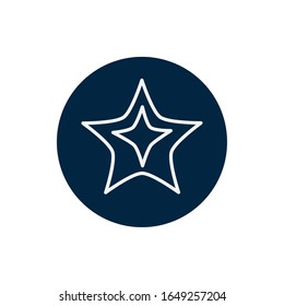 Star line block style icon of Space futuristic cosmos outside universe astronomy adventure and exploration theme Vector illustration