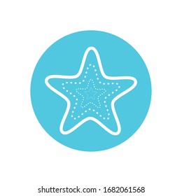 star line block style icon design Sea life ecosystem fauna ocean underwater water nature marine tropical theme Vector illustration