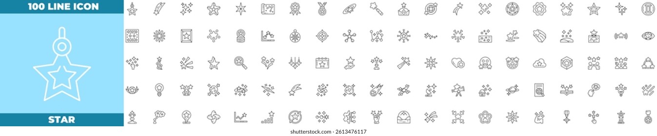 Star Line Editable Icons set. Vector illustration in modern thin line style of star icons: star, award, decoration, etc