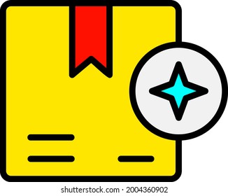 Star Line Filled Vector Icon Design
