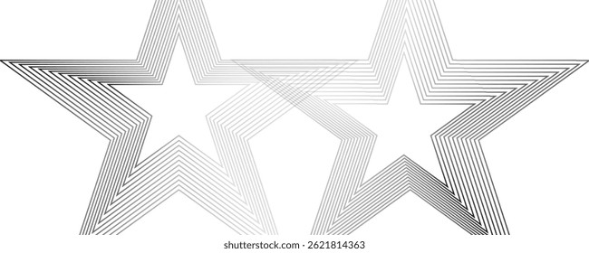 star line. Five stars rating symbols collection. Vector illustration.