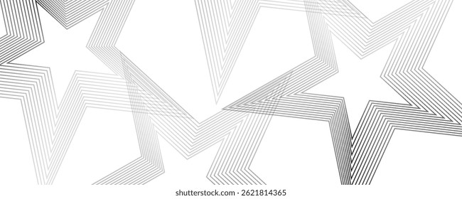 star line. Five stars rating symbols collection. Vector illustration.