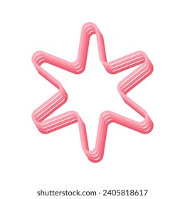 Star line icon 3d. Vector illustration.