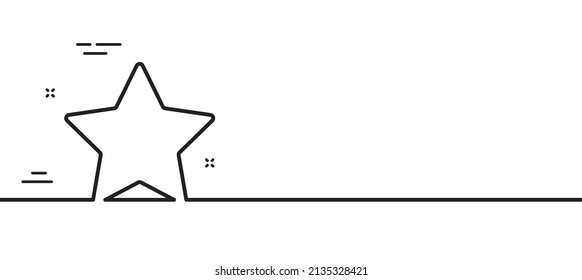 Star line icon. Best rank sign. Bookmark or Favorite symbol. Minimal line illustration background. Star line icon pattern banner. White web template concept. Vector