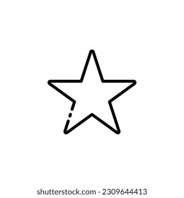 Estrella. Icono de línea, negro, icono de estrella lineal. Icono del vector.