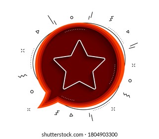 Star line icon. Chat bubble with shadow. Best rank sign. Bookmark or Favorite symbol. Thin line star icon. Vector