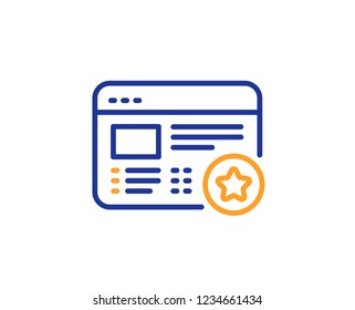 Star line icon. Feedback rating sign. Web favorite symbol. Colorful outline concept. Blue and orange thin line color Favorite icon. Vector