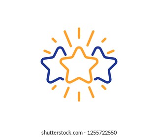 Star line icon. Feedback rating sign. Customer satisfaction symbol. Colorful outline concept. Blue and orange thin line color Star icon. Vector