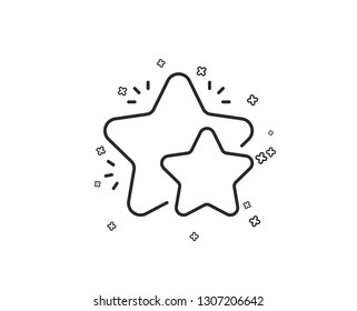 Star line icon. Feedback rating sign. Customer satisfaction symbol. Geometric shapes. Random cross elements. Linear Star icon design. Vector