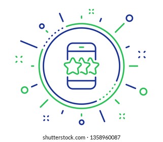 Star line icon. Feedback rating phone sign. Customer satisfaction symbol. Quality design elements. Technology star button. Editable stroke. Vector