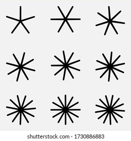 diseño vectorial de conjunto de iconos de línea estrella