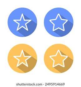 Star line icon with long shadow. Stars sign symbol