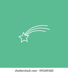 Star Line Icon On Green Background