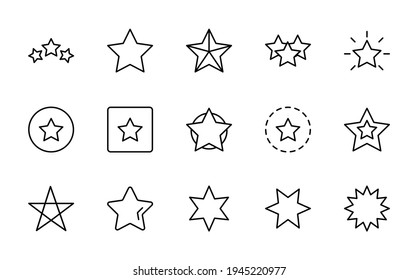 Star line icon set. Collection of vector symbol in trendy flat style on white background. Web sings for design.