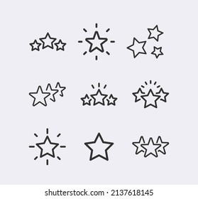 Star line icon set. Star Rating, review