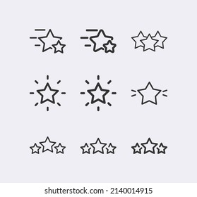 Star line icon set. Star Rating, review