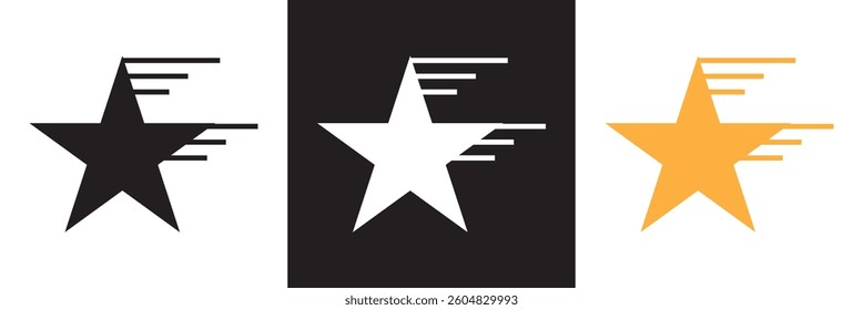 Star Line Icon.  Vector illustration. isolated on white and black background. EPS 10