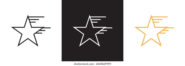 Star Line Icon.  Vector illustration. isolated on white and black background. EPS 10