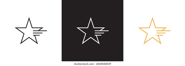 Star Line Icon.  Vector illustration. isolated on white and black background. EPS 10