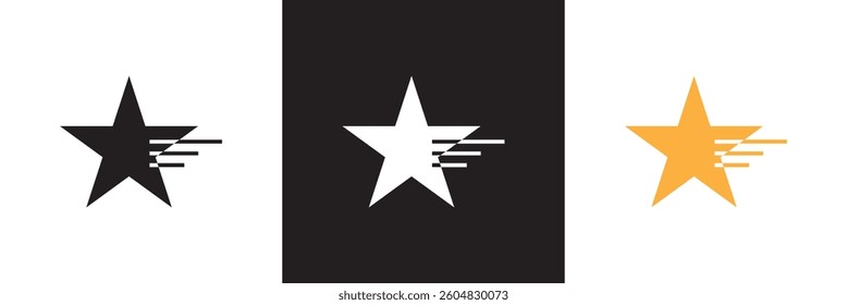 Star Line Icon.  Vector illustration. isolated on white and black background. EPS 10