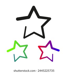 Star line icon vector on isolated white background.