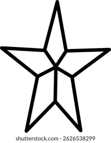 star with line inside vektor illustration icon . stars vektor icon on white background. vektor star. icon black star outline vector illustration. Modern minimalist star icon design in isometric style