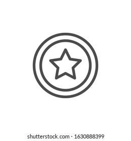 Star line outline icon and sparkle sign